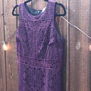 Lace Purple dress LOFT, Size 8